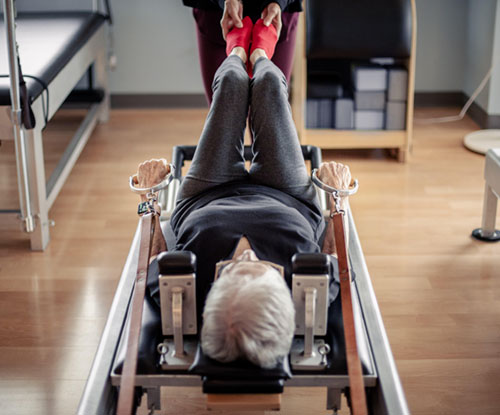 Private session with an elderly lady at Wilder Pilates